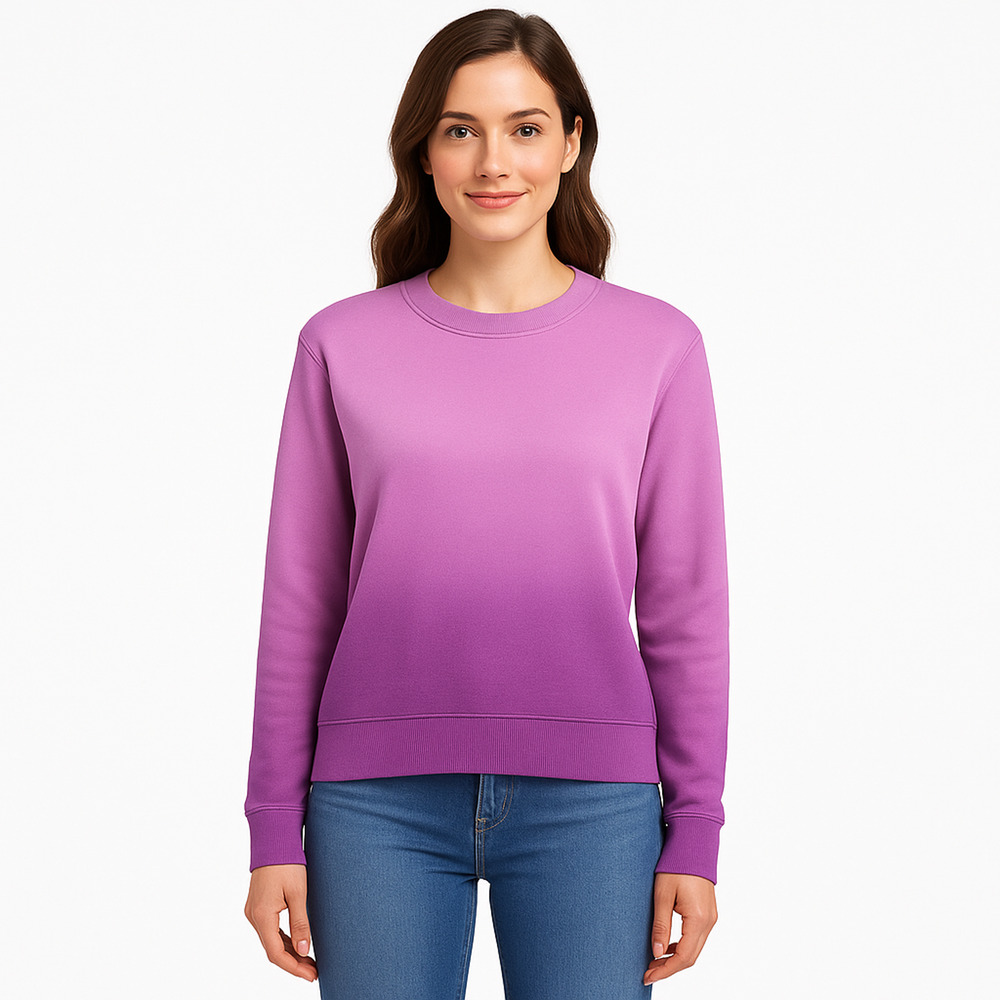 NWT Splendid Light Orchid Dip Dye Ombre Cotton Pullover Sweatshirt Womens M